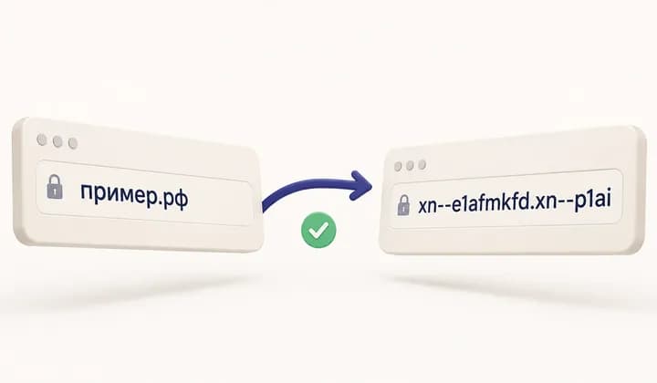Кириллический домен пример.рф и его запись в Punycode